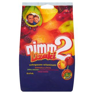 Nimm 2 - Lizaki wzbogacone witaminami oraz sokiem owocowym w 4 smakach [8 SZTK] 